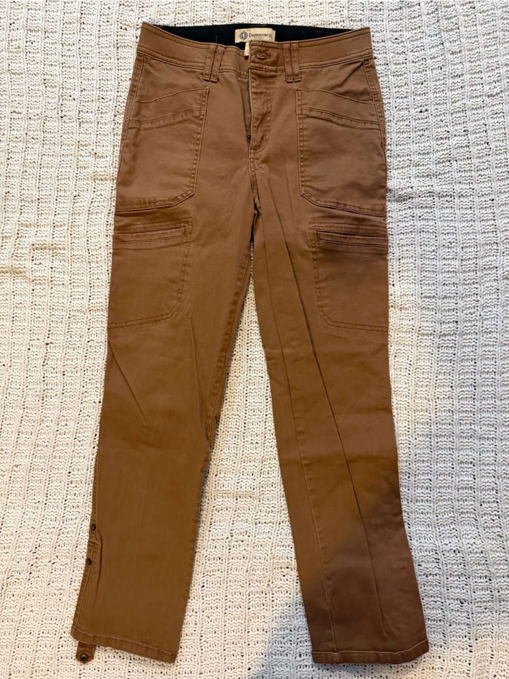 Democracy Brown Straight-Leg Utility Pants